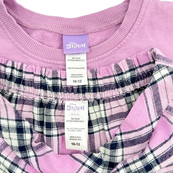 Disney Girls Stitch 2-Pc Outfit -10/12 Top & Plaid Skirt - Picture 5 of 6